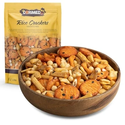 Abbildung von Reiscracker, Yamato Mix 1 kg Gebratene Reisstangen Pikanter Vorspeise Sortiertes asiatisches Reis, Tapioka und Chili Sortiment Ein Hauch von Salz, Soja etwas Würzigem Dorimed
