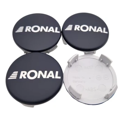 Abbildung von 4X Original RONAL Nabendeckel 56,5mm / 53mm Schwarz Matt M57 Center Cap Deckel Felgendeckel Nabenkappen