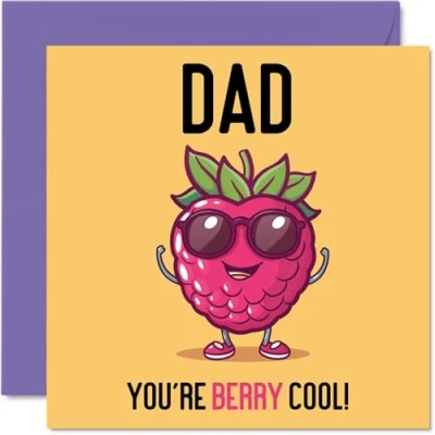 Abbildung von Stuff4 Geburtstagskarten für Papa Berry Cool lustige Happy Birthday Karte von Sohn Tochter, Vatertagskarte Vater, 145 mm x mm, Witz Grußkarten Männer und Ihn