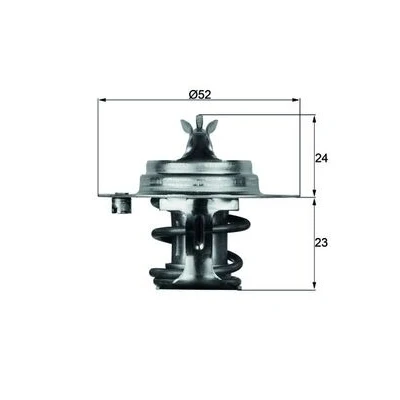 Abbildung von MAHLE ORIGINAL TX 7 88D S Kühlwasserthermostat 88 mit Dichtung MG: MG TF Cabrio, FORD: Sierra Mk2 Limousine, DAIHATSU: CHARADE 3