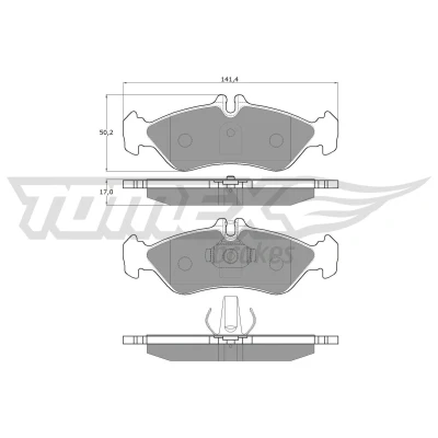 Abbildung von TOMEX brakes TX 11 50 Bremsbelagsatz Hinterachse für Verschleißwarnanzeiger vorbereitet MERCEDES BENZ: Sprinter 3 T Kastenwagen