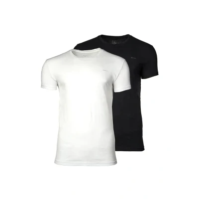 Abbildung von Gant 2P Basic Crew Neck T Shirt Weiß/Marine Baumwolle X Large Herren