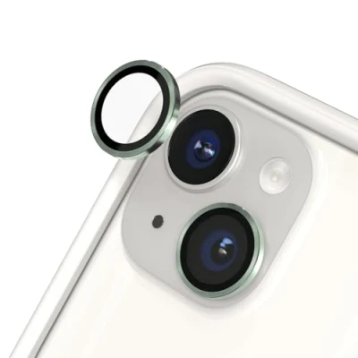 Abbildung von RhinoShield 9H Tempered Glass Kameraprotektoren, kompatibel mit [iPhone 15/15 Plus] Stoß und Kratzfest, hohe Klarheit, explosionssicheren Schutz, Anti Beschlag Technologie Grün