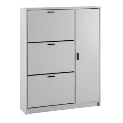 Abbildung von FINEBUY Schuhschrank FB102880 (Schuhkipper Weiß 90x120x24 cm Geschlossen) Schuhregal Flurschrank mit Ablage, Flurkommode