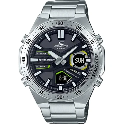 Abbildung von CASIO EDIFICE Chronograph EFV C110D 1A3VEF, Quarzuhr, Armbanduhr, Herrenuhr, Stoppfunktion, bis 10 bar wasserdicht