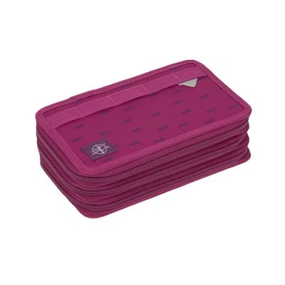 Abbildung von LÄSSIG Federmäppchen Unique, Triple, Speckles Berry, Dreifach Mäppchen, PETA approved vegan, aus recyceltem Material