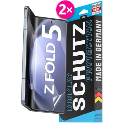 Abbildung von S.E für Samsung Galaxy Z Fold 5 Schutzfolie 2x Folien im SET aus Deutschland, kinderleichte Installationshilfe, staubfrei und blasenfrei, Folie TPU Material, Full Screen, 100% Passgenau