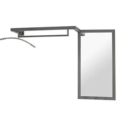 Abbildung von HAKU Möbel Wandgarderobe anthrazit, Metall, Spiegel Maße: B 108 cm x H 75 T 26 cm, Style: Modern