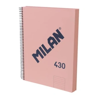 Abbildung von MILAN® Notizbuch A4, Hardcover, liniertes Papier (7 mm), 120 Blatt, 95 g/m², Gummi Kollektion 430, Rosa
