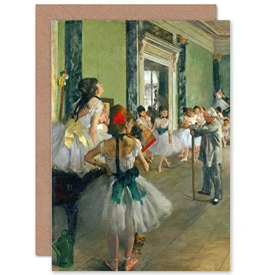 Abbildung von Wee Blue Coo Edgar Degas Ballettunterricht Malerei Ballerina Studio Weihnachtskarte