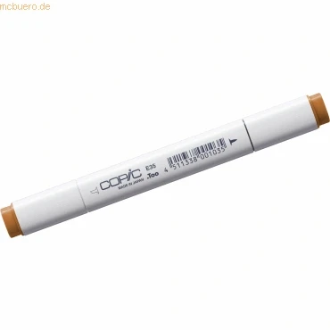Abbildung von COPIC Classic Marker Typ E 35, Chamois, professioneller Layoutmarker, mit einer breiten und feinen Spitze