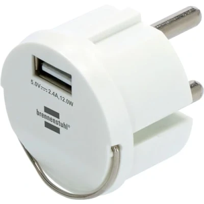 Abbildung von Brennenstuhl USB Steckdosenadapter (USB Ladegerät zum Einstecken in EIN Steckdosennest, 2,4A, kompatibel mit IP44 Steckdosen und Kabeltrommeln von Brennenstuhl, flaches Design)