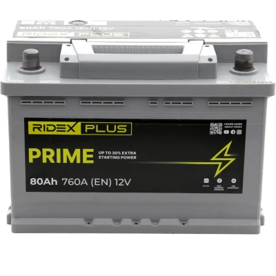Abbildung von RIDEX PLUS 1S0019P Batterie 12V 80Ah 760A B13 MERCEDES BENZ: CLK Coupe, Cabrio, C Klasse Limousine, VOLKSWAGEN: Golf 6 Variant, 3 Cabrio