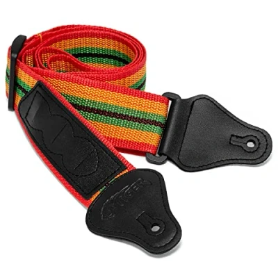 Abbildung von TIGER STP2 RB Nylon Gitarrengurt für Akustische, Klassische, Elektrische und Bassgitarren Reggae Design
