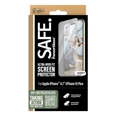 Abbildung von 0 SAFE. by PanzerGlass® Displayschutz für iPhone 16 Plus &amp; 15 Ultra Wide Fit