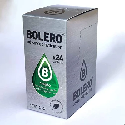 Abbildung von Bolero Mojito 24x3g Getränkepulver ohne Zucker, gesüßt mit Stevia + Vitamin C geeignet für Kinder, Sportler und Diabetiker glutenfrei veganfreundlich Geschmack