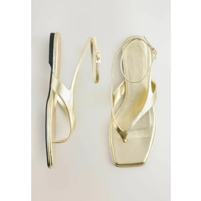 Abbildung von Next Regular FIT Forever Comfort Strappy Ankle TOE Thong Zehentrenner, Damen, Größe: 38.5, Gold Schuhe