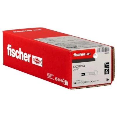 Abbildung von fischer Bolzenanker FAZ II Plus 20/60 gvz, Schwerlastanker mit hoher Tragfähigkeit, Ankerbolzen für Befestigungen schwerer Lasten und Stahlkonstruktionen, Seismik &amp; ETA Zulassung