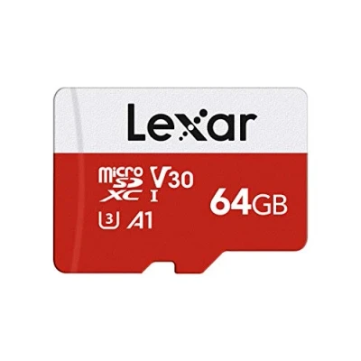 Abbildung von Lexar Micro SD Karte 64GB, Speicherkarte mit Adapter, Bis zu 100 MB/s Lesegeschwindigkeit, UHS I, U3, A1, V30, C10, 4K UHD microsdxc für Kamera, Smartphone