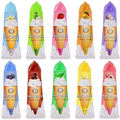 Abbildung von Loppdece 10 Stück Mini Handcreme Set, Feuchtigkeitsspendende Mit Aloe Vera Und Vitamin E, Duft Hand Tag Nachtcreme, für Trockene Hände Füße Damen Geschenkset