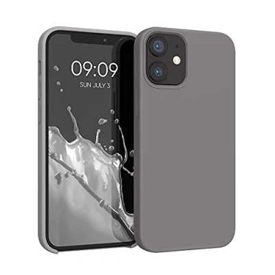 Abbildung von kwmobile Hülle kompatibel mit Apple iPhone 12 Mini Silikon Handy Case Handyhülle weiche Oberfläche kabelloses Laden Stone Dust