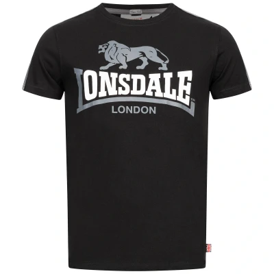Abbildung von Lonsdale Men&#039;s BULVERHYTHE T Shirt, Black/White/Grey, L