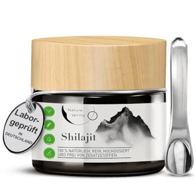 Abbildung von Mumijo Shilajit Harz in Glas Premium +2 Monate Hochpotente Himalaya Quelle mit Fulvinsäure Huminsäure und Spurenelementen Zur Unterstützung von Immunsystem (Standard 30g (1er Pack))