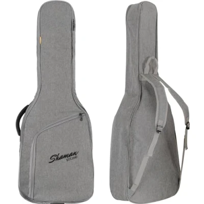 Abbildung von Shaman Gitarrentasche WGB 115 GY Premium Line Westerngitarrentasche Grau, Fixierung für Instrumentenhals &amp; gepolsterte Rucksack Gurte