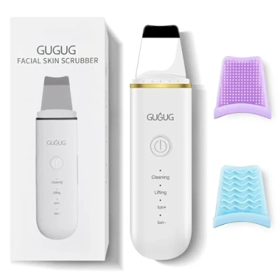 Abbildung von GUGUG Skin Scrubber Ultraschall Ultraschallgerät für das Gesicht Mitesser Entferner mit 4 Modi, Porenreiniger, Gesichtswaschspatel, Hautreiniger die Gesichtsreinigung Gerät