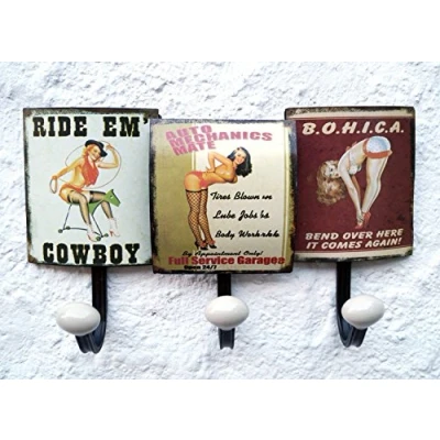 Abbildung von LB H&amp;F Garderobe Garderobenleiste Retro Wand Hakenleiste Garderobenhaken 35cm Gross Kleiderhaken PIN UP