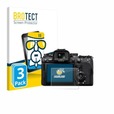 Abbildung von BROTECT Schutzglas für Sony Alpha 9 III (3 Stück) Schutzfolie Panzer Folie Glas [Extrem Kratzfest 9H, Anti Fingerprint, Ultra Transparent]