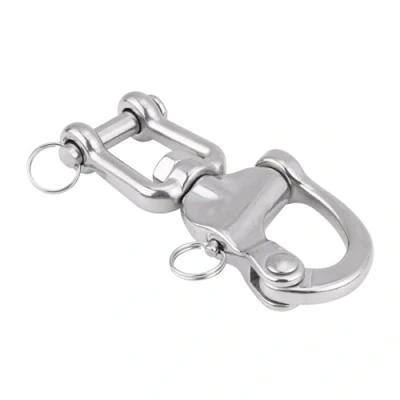 Abbildung von Keenso Boot Schnappschäkel, 1 Stk 316 Edelstahl Panikhaken Schnelllösbarer Schnappschäkel Drehbarer für Segelboot Spinnaker Halyard(128mm)