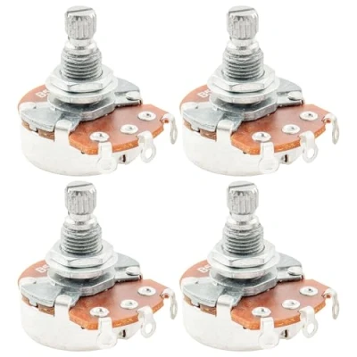 Abbildung von Alpha Full B500k Metrische Potentiometers Split Shaft Linear Taper Potis für E Gitarre oder Bass (4 Stück)