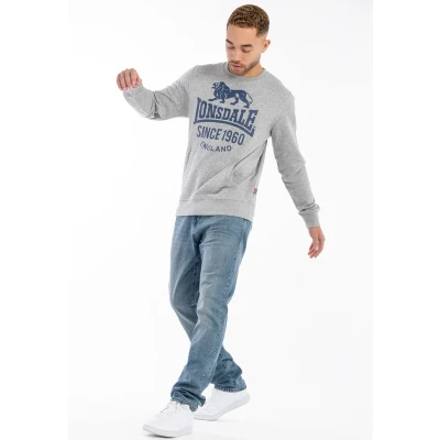 Abbildung von Lonsdale Rundhals Normale Passform Sweatshirt, Herren, Größe: XL, Marl grey navy