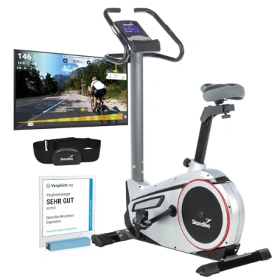 Abbildung von Heimtrainer Morpheus Ergometer bis 150 kg Fitness Silber inkl. Pulsgurt