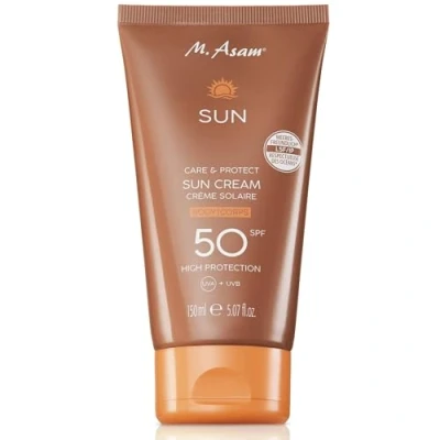 Abbildung von M. Asam SUN Care &amp; Protect Körper Sonnencreme LSF 50 (150 ml) für Schutz vor UVA UVB Strahlung, pflegt die Haut mit Sheabutter Vitamin E, wasserfeste nicht klebende Textur, vegan