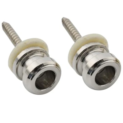Abbildung von Musiclily Pro 12mm Stahl Gitarrengurt Knöpfe Strap Buttons Endknopf Gurtpins für E Gitarre Akustikgitarre Konzertgitarre Ukulele, Nickel (2er Set)
