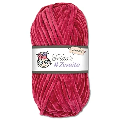 Abbildung von Frida&#039;s #Zweite Wolle 100g Chenille Amigurumi Stricken &amp; Häkeln weich (10 Fuchsia)