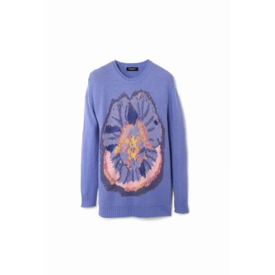 Abbildung von Desigual Pensee Lacroix Strickpullover, Damen, Größe: Medium, Royal lilac