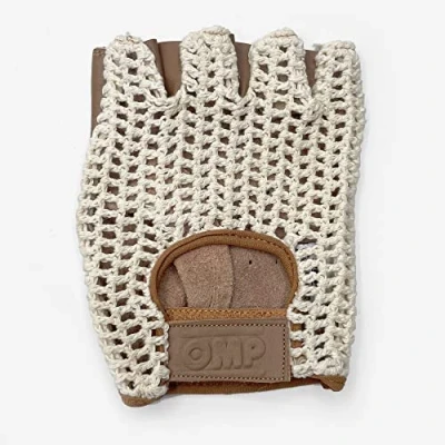 Abbildung von Omp OMPIP/747/M/S Tazio Retro Lederhandschuhe Creme/braun, Größe S