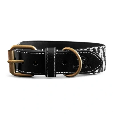 Abbildung von Premium Hundehalsband Gepolstert Schwarz / Weiß S/31 40