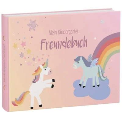 Abbildung von mintkind® „Meine Freunde“ Kindergarten Freundebuch Rosa für den Junge und Mädchen Freundschaftsbuch zum Ausfüllen Kindergartenfreunde