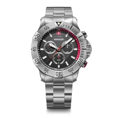 Abbildung von Wenger Herren Armbanduhr Seaforce Chrono Analog Quarz, Chronograph, Ø 43 mm, Swiss Made, Wasserdicht bis 200 m, Edelstahl Armband, 01.0643.123