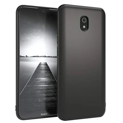 Abbildung von EAZY CASE Handyhülle Silikon mit Kameraschutz kompatibel Xiaomi Redmi 8a in Schwarz Matt, Ultra dünn, Slimcover, Silikonhülle, Hülle, Softcase, Backcover
