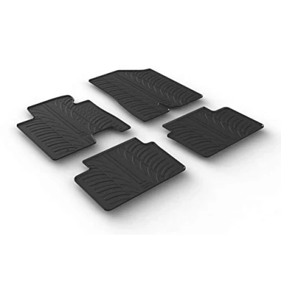Abbildung von Gledring 0190 Fußmattensatz Gummi vorne und hinten 4 schwarz 750mm 550mm HYUNDAI: i30 I Schrägheck, Kombi, KIA: cee‘d Kombi