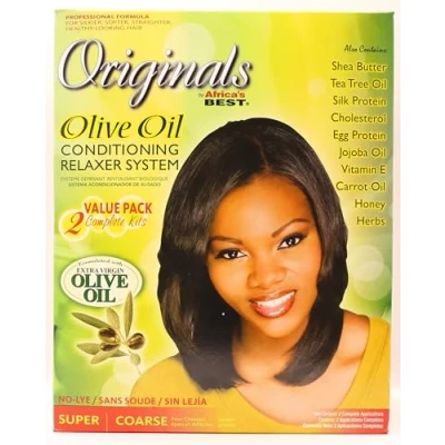 Abbildung von Relaxer / Glättungscreme Africa&#039;s Best Organics Olive Oil 2x Complete Kits SUPER COARSE