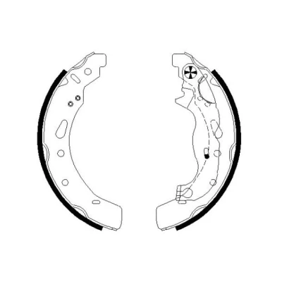 Abbildung von TEXTAR 91072100 Bremsbacken 200 32 mit Handbremshebel MAZDA: 2 Schrägheck