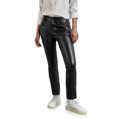 Abbildung von Street One Beschichtete Stoffhose, Damen, Größe: 38x30, Schwarz
