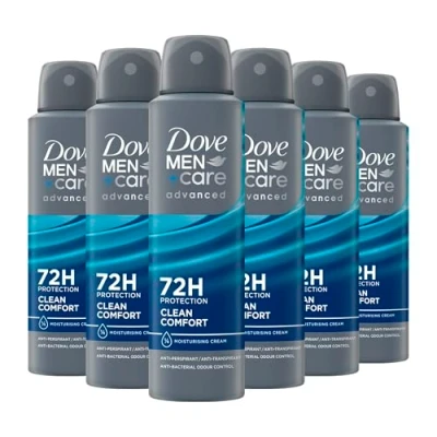 Abbildung von Dove Men+Care Advanced Extra Fresh Anti Transpirant Deodorant Spray, bietet bis zu 72 Stunden Schutz vor Schweiß 6 x 150 ml Vorteilspack