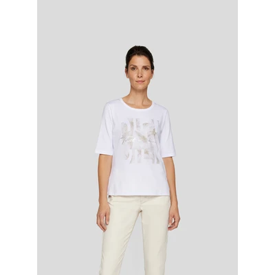 Abbildung von Rabe Rundhalsshirt mit Glitzer Print und Stretch